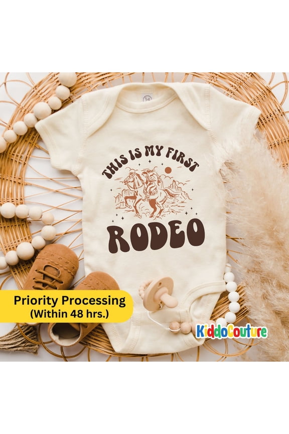 Baby Bodysuit BELLA CANVAS This Is My First Rodeo Bodysuit, Retro Rodeo Onesie, Cowboy Baby Bodysuit, First Horse Rodeo Baby Onesie, Future Rodeo Cowboy Onesie
