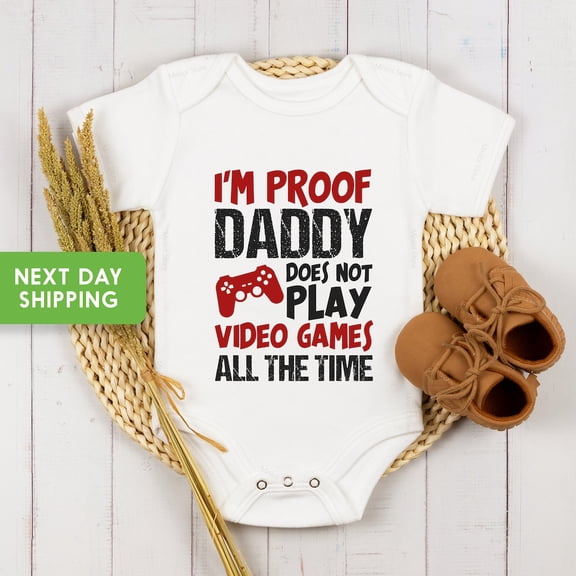 Baby Bodysuit BELLA CANVAS Funny Announcement Onesie I'M Proof Video Games Onesie Pregnancy Reveal Onesie