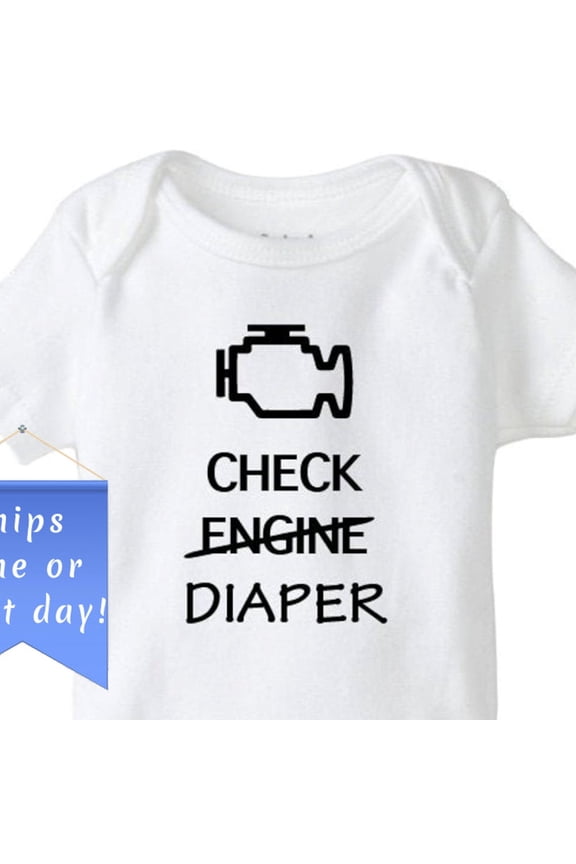 Baby Bodysuit BELLA CANVAS Funny Baby Onesie / Gift For Baby / Check Diaper, Car Baby Onesie / Baby Shower Gift /Car Baby Shirt / Unisex Baby Shirt,/ Racing Onesie