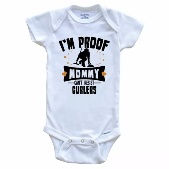 Baby Bodysuit BELLA CANVAS Funny Curling Bodysuit I M Proof Mommy Can'T Baby Bodysuit