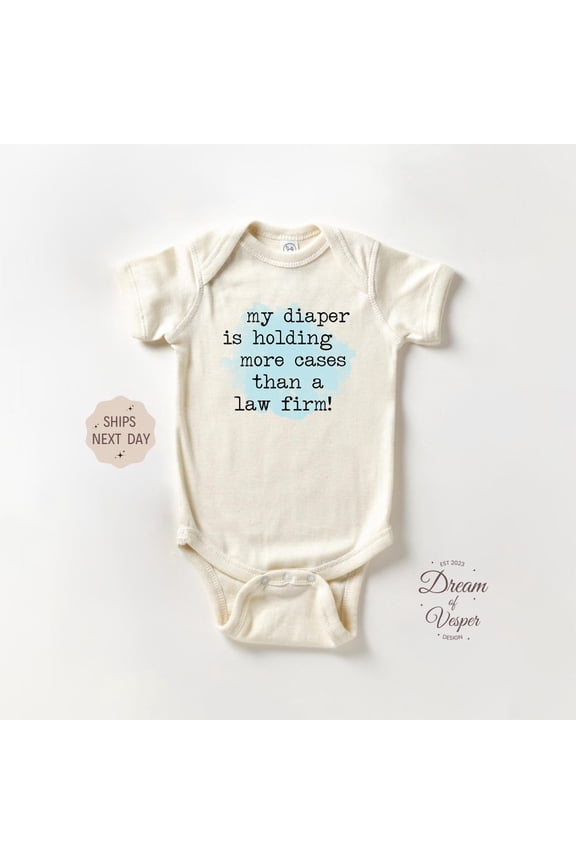 Baby Bodysuit BELLA CANVAS Funny Lawyer Baby Onesie, Attorney Baby Bodysuit, Law Firm Diaper Humor Onesie, Future Lawyer Onesie, Legal Themed Baby Onesie,Baby Gift