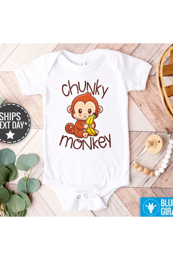 Baby Bodysuit BELLA CANVAS Funny Monkey Baby Onesie - Chunky Monkey Baby Onesie - Funny Animal Onesie - Cute Baby Onesie