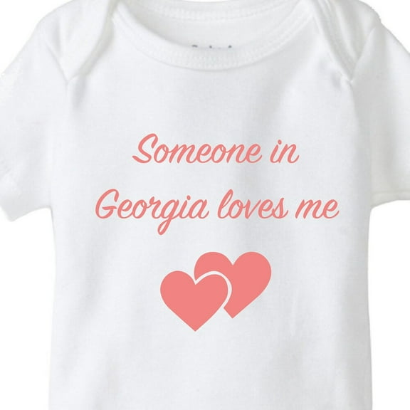 Baby Bodysuit BELLA CANVAS Georgia Baby Onesie, Someone In Georgia Loves Me, Baby Shower Gift, State Bodysuit, State Onesie, Cute Onesie, Unisex Baby Shirts