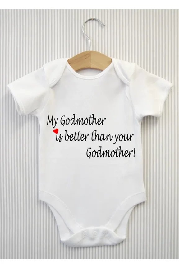 Baby Bodysuit BELLA CANVAS Godmother Baby Grow Bodysuit Babygrow Funny "Is Better Than Yours" Vest Gift