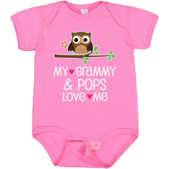 Baby Bodysuit BELLA CANVAS Grammy And Pops Love Me Owl Baby Bodysuit Grandchild Grandkids Shower