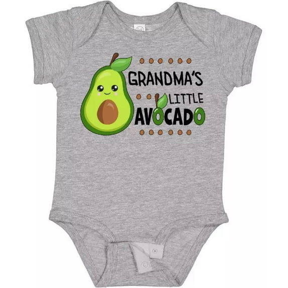Baby Bodysuit BELLA CANVAS Grandma'S Little Avocado With Cute Baby Avocado Baby Bodysuit Family