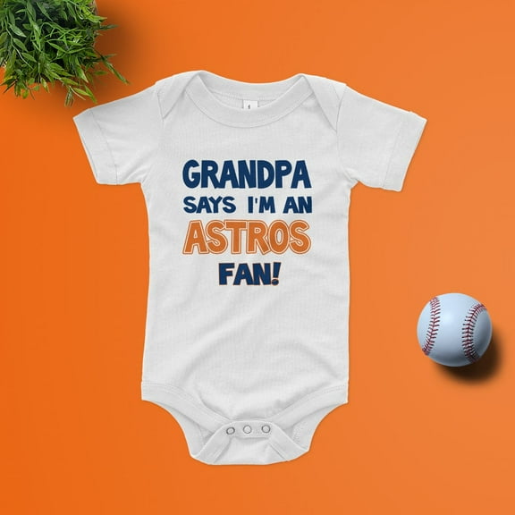Baby Bodysuit BELLA CANVAS Grandpa Says Im An Astros Fan Baby Bodysuit