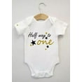 thumbnail image 1 of Baby Bodysuit BELLA CANVAS Half 1/2 Way To One 1 6 Month Birthday Baby Grow Bodysuit Babygrow Vest Top Gift, 1 of 3