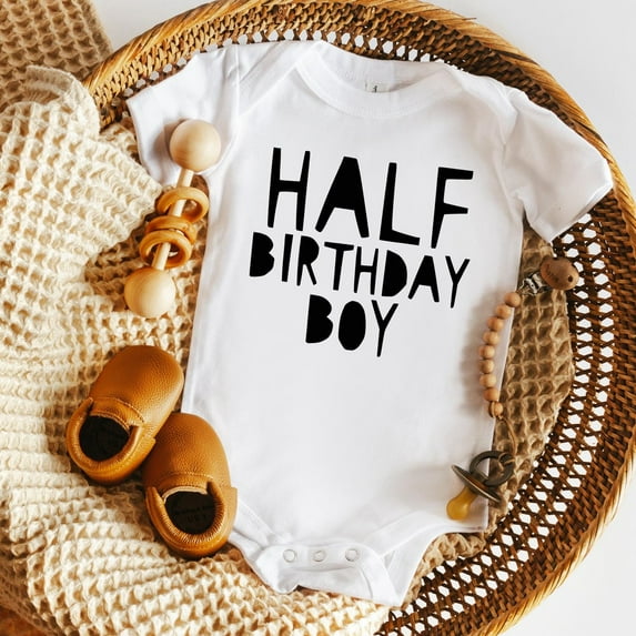 Baby Bodysuit BELLA CANVAS Half Birthday, Half Birthday Outfit, 1/2 Birthday, Half Birthday Boy Outfit, 1 2 Birthday, 6 Month Birthday, Boy Half Birthday, Birthday Boy