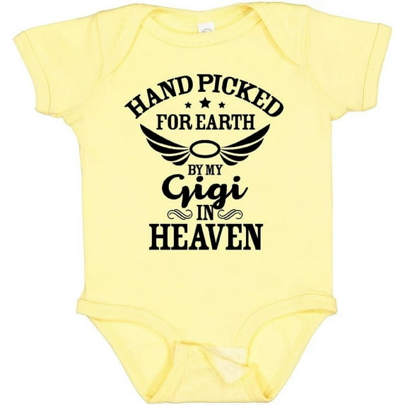 Baby Bodysuit BELLA CANVAS Handpicked For Earth By My Gigi In Heaven With Angel Baby Bodysuit