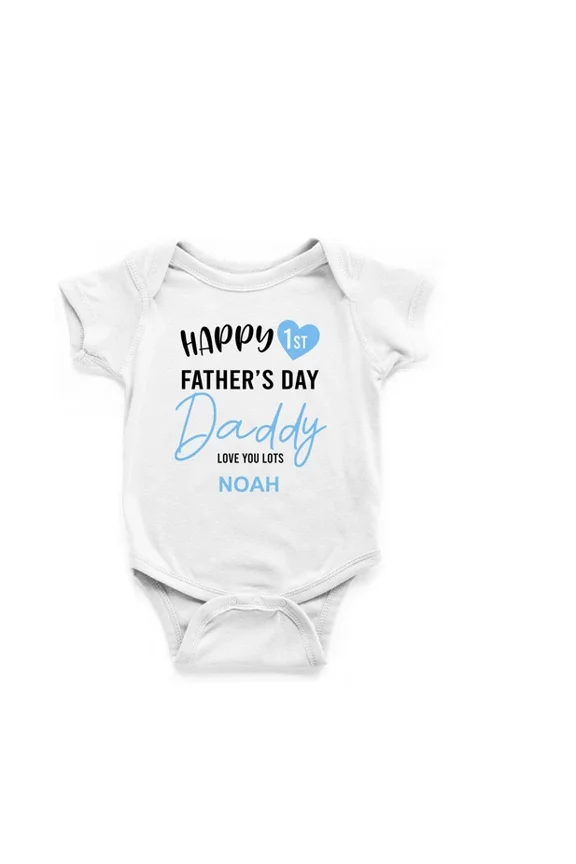 Baby Bodysuit BELLA CANVAS Happy 1St Fathers'S Day Baby Vest, First Fathers' Day Baby Grow, New Dad, Daddy