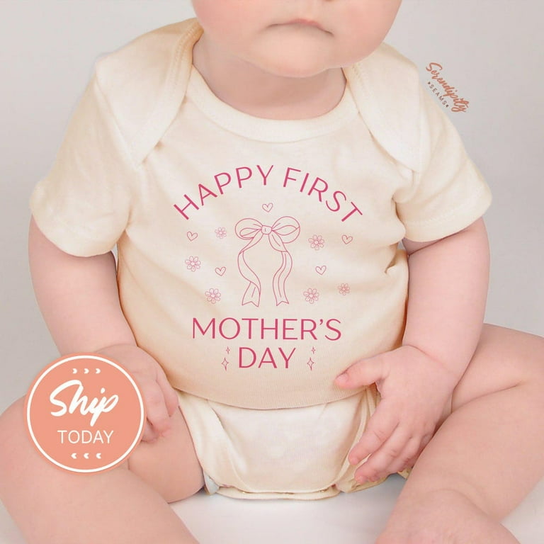 Baby Bodysuit BELLA CANVAS Happy First Mother'S Day Outfit, Baby