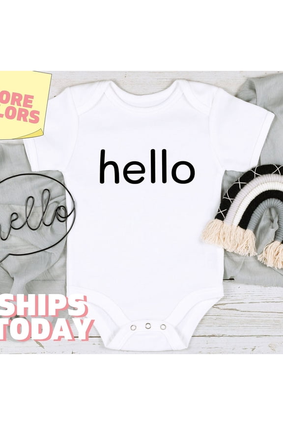 Baby Bodysuit BELLA CANVAS Hello Cute Baby Onesies, Baby Shirt, Cute Baby Shower Gift, Funny Baby Shirt, Pregnancy Announcement, Kids Tshirt, Say Hi Newborn