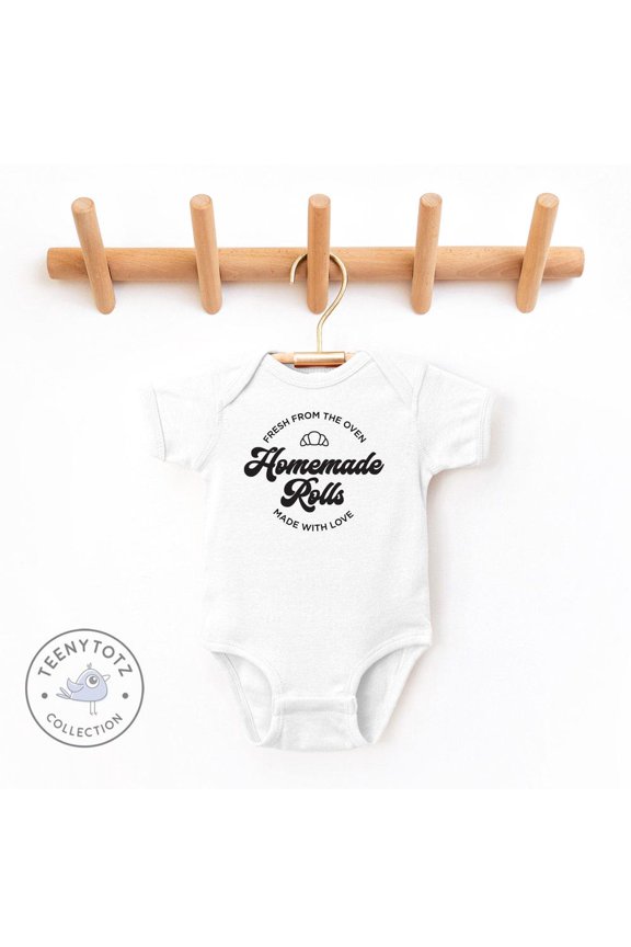 Baby Bodysuit BELLA CANVAS Homemade Rolls Baby Bodysuit, Retro Baby Romper, Vintage Baby Bodysuit, Funny Baby Romper, Cute Baby Clothes, Baby Shower Gift