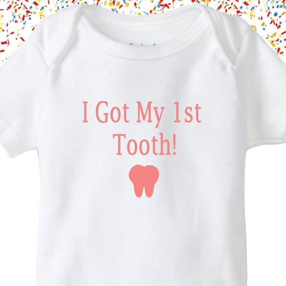 Baby Bodysuit BELLA CANVAS I Got My First Tooth Baby Onesie Milestone Baby Shirt Gerber Baby Clothing Snap Bottom Top Baby 1St Tooth Announcement Photo Outfit