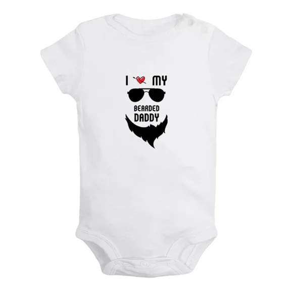 Baby Bodysuit BELLA CANVAS I Love My Bearded Daddy Funny Romper Baby Bodysuit Newborn Infant Kids Jumpsuit