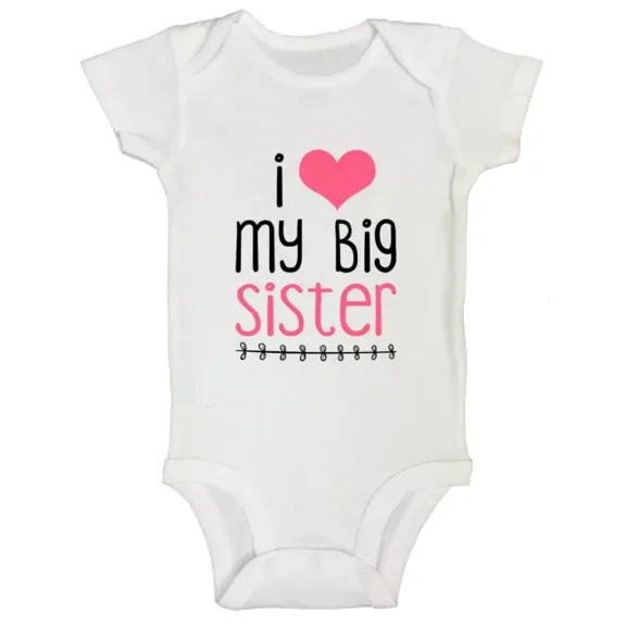 Baby Bodysuit BELLA CANVAS I Love My Big Sister Baby Bodysuit Infant Girls Newborn Tee Shirt Sister Gift