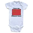 thumbnail image 1 of Baby Bodysuit BELLA CANVAS I Love My Chinese Aunt China Flag Niece Nephew One Piece Baby Bodysuit, 1 of 3