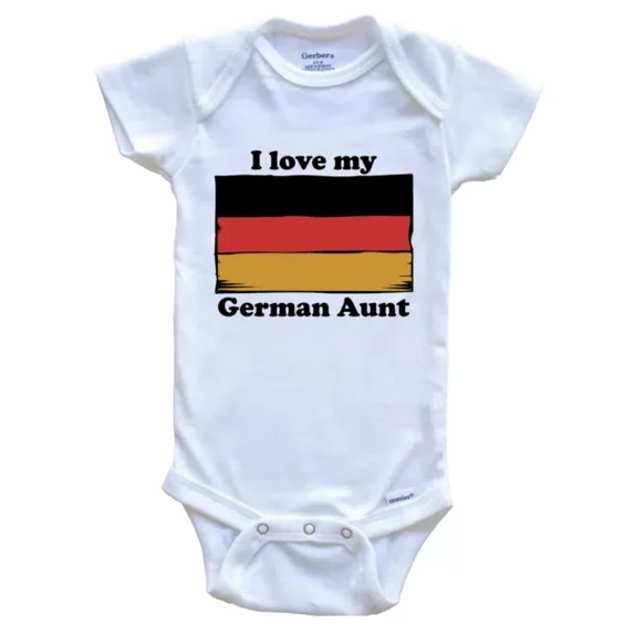 Baby Bodysuit BELLA CANVAS I Love My German Aunt Germany Flag Niece Nephew One Piece Baby Bodysuit