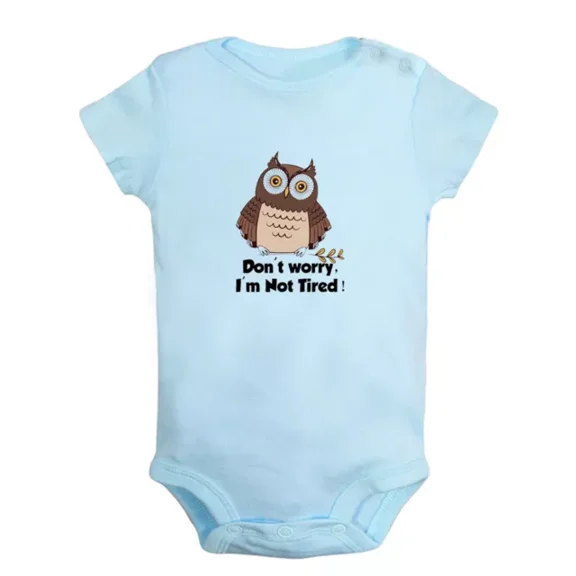 Baby Bodysuit BELLA CANVAS I'M Not Tired Baby Funny Bodysuit Baby Animal Owl Romper Infant Kids Jumpsuits