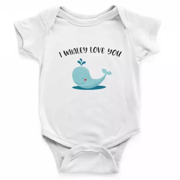 Baby Bodysuit BELLA CANVAS I Whaley Love You Baby Bodysuit, Funny Baby Animal Gift, Baby Animal Whale Love