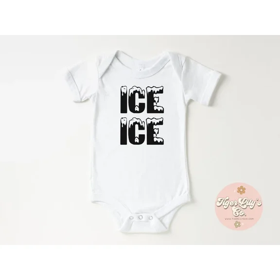 Baby Bodysuit BELLA CANVAS Ice Ice Baby Bodysuit-Cute Funny Gift Carters Baby Bodysuit