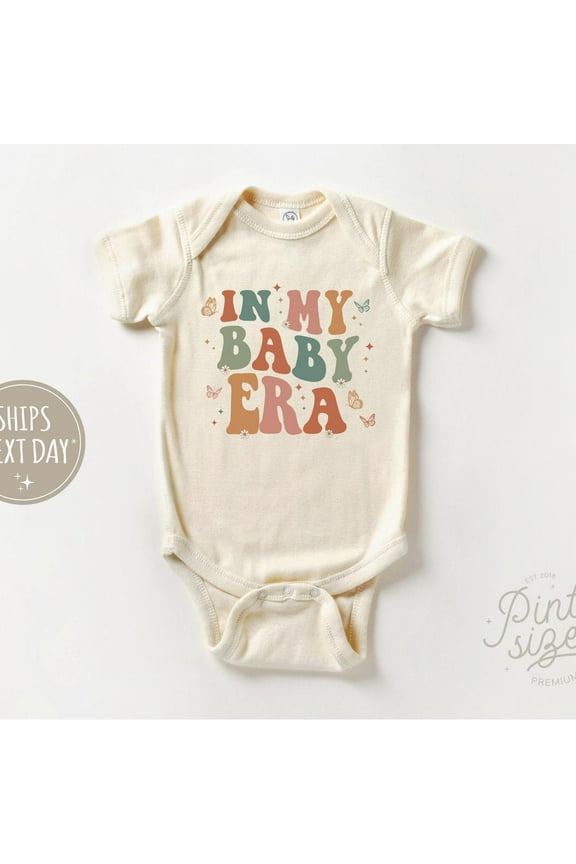Baby Bodysuit BELLA CANVAS In My Baby Era Onesie - Cute Retro Baby Bodysuit - Natural Baby Onesie