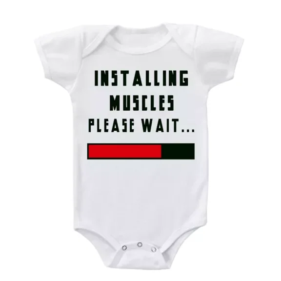 Baby Bodysuit BELLA CANVAS Installing Muscles Please Wait... Infant Baby Bodysuit One Piece