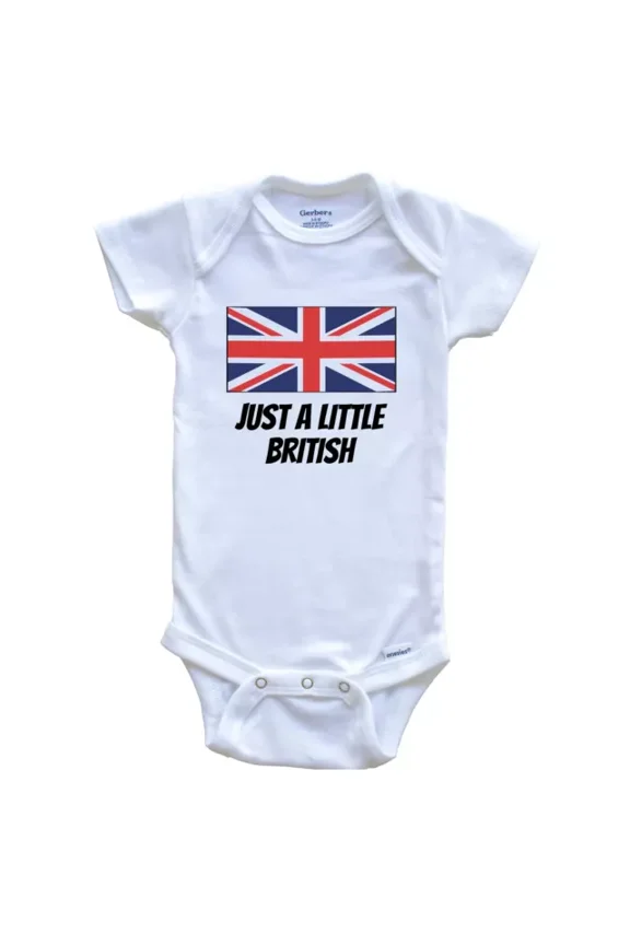 Baby Bodysuit BELLA CANVAS Just A Little British Cute United Kingdom Flag One Piece Baby Bodysuit