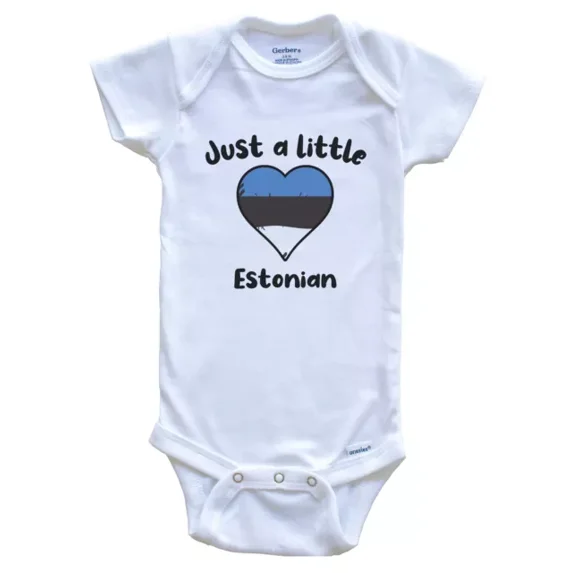 Baby Bodysuit BELLA CANVAS Just A Little Estonian Cute Estonia Flag Heart Baby Bodysuit