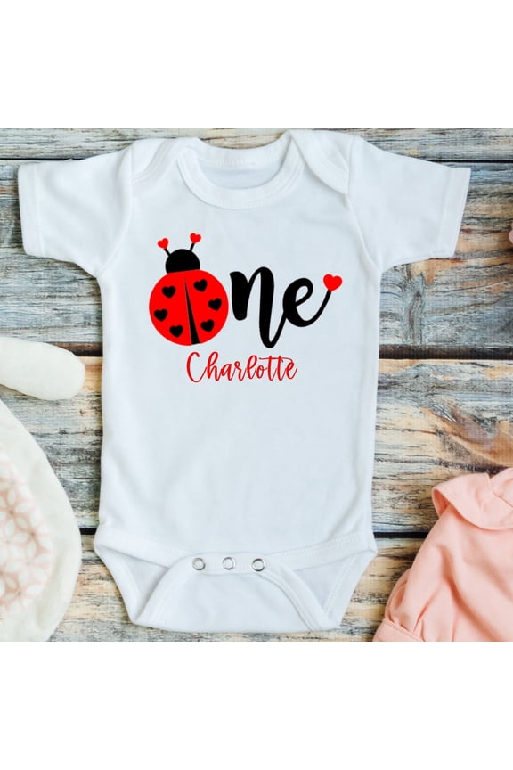 Baby Bodysuit BELLA CANVAS Lady Bug Birthday Shirt Or Bodysuit, Ladybug Birthday Party, 1St Birthday Girl Theme, Baby Girl First Birthday Outfit, Ladybug Party
