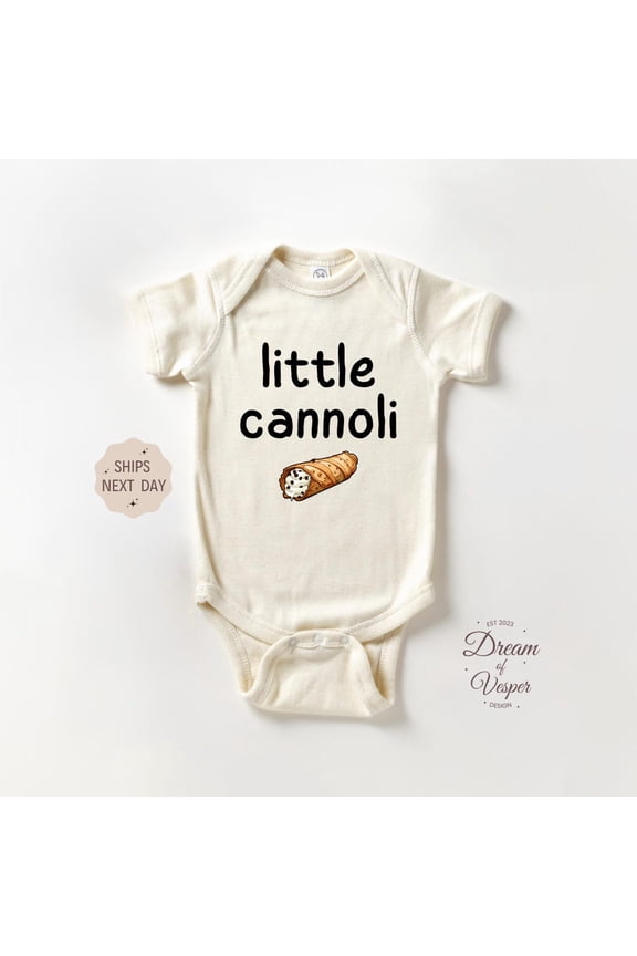 Baby Bodysuit BELLA CANVAS Little Cannoli Onesie, Cannoli Baby Bodysuit, Italian Baby Onesie, Perfect Italian Style Baby Onesie, Organic Options Available