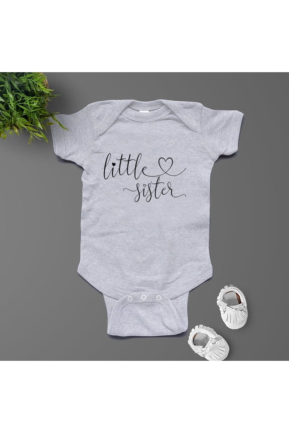 Baby Bodysuit BELLA CANVAS Little Sister Girls Bodysuit, Little Sister Shirt, Pregnancy Announcement, Baby Gift, Gender Reveal Shirt, Big Sister Shirt