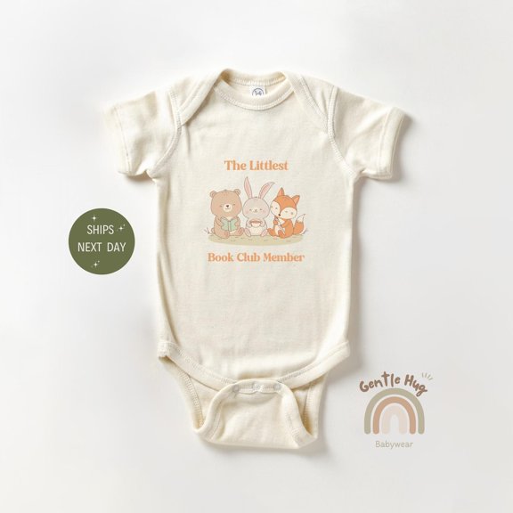 Baby Bodysuit BELLA CANVAS Littlest Book Club Member Baby Bodysuit, New To The Book Club Onesie, Book Lover Onesie, Book Nerd Onesie, Book Worm Baby, Baby Gift