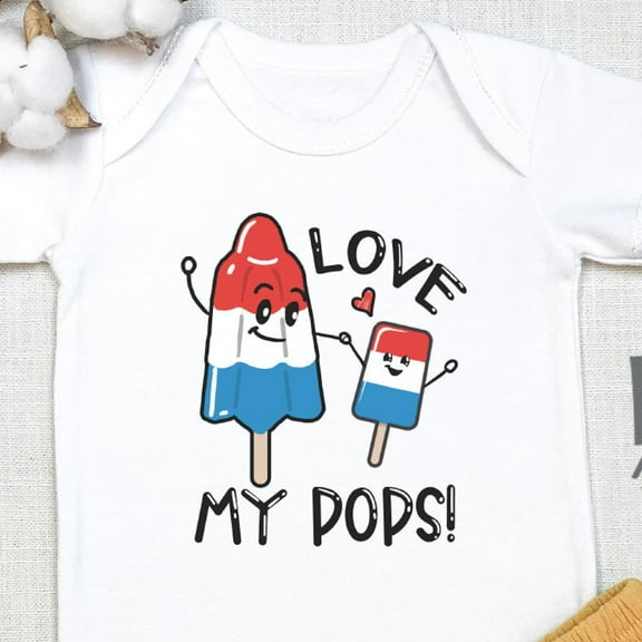 Baby Bodysuit BELLA CANVAS Love My Pops, Cute Daddy, Father'S Day Gift, Daddy And Me, Pun, Kids T-Shirt, Tee, Father'S Day, Onesie