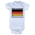 thumbnail image 1 of Baby Bodysuit BELLA CANVAS Made In America With German Parts Funny Germany Flag One Piece Baby Bodysuit, 1 of 3