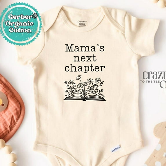 Baby Bodysuit BELLA CANVAS Mama'S Next Chapter Baby Gerber Onesie Bodysuit, Baby Reader Bodysuit, Librarian Baby Shower
