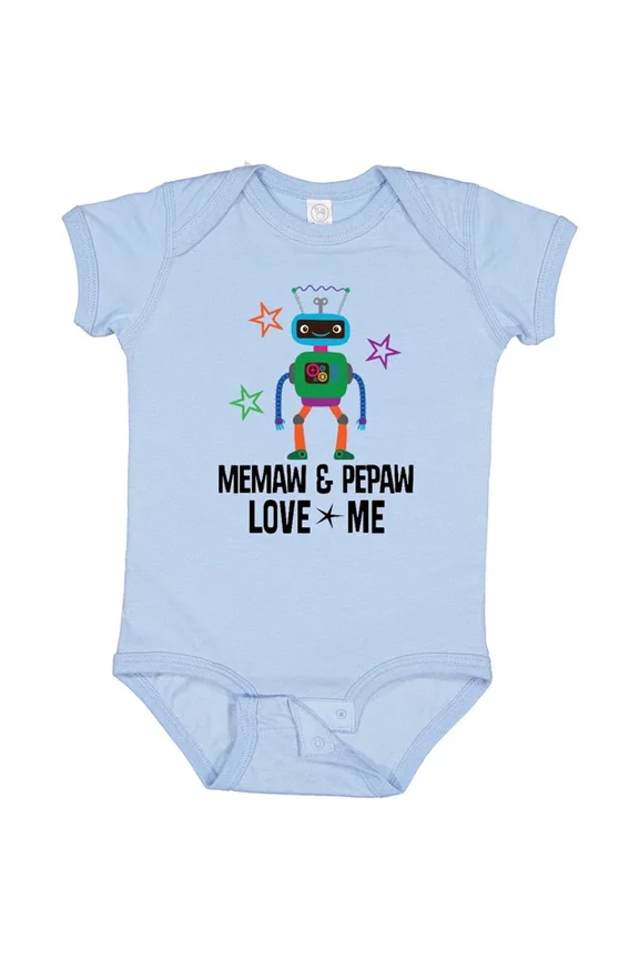 Baby Bodysuit BELLA CANVAS Memaw And Pepaw Grandkids Robot Baby Bodysuit Boys From Shower Cute