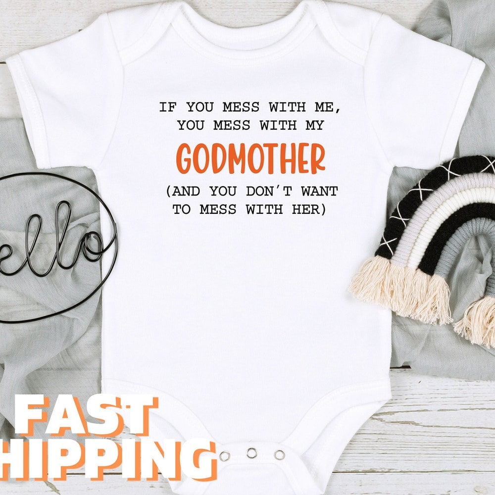 Funny Baby Bodysuit – I'm The Godson, Babygrow, White, Short Sleeve, UK Made, Christening Gift