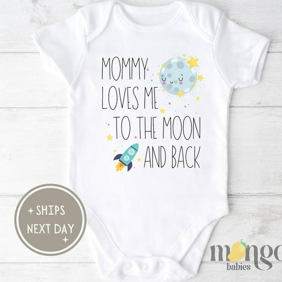 Baby Bodysuit BELLA CANVAS Mommy Loves Me To The Moon And Back Baby Onesies Mother'S Day Gift For Baby Shower Gift For New Mom Baby Mothers Day Gift