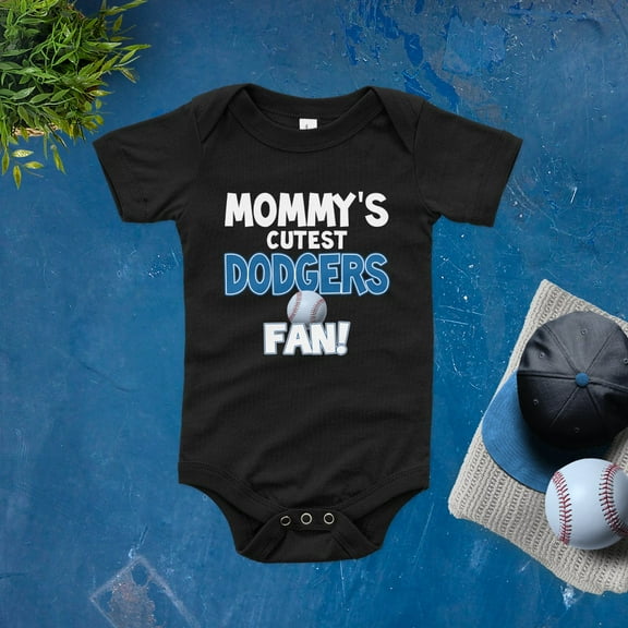 Baby Bodysuit BELLA CANVAS Mommy'S Cutest Dodgers Fan Baby Bodysuit