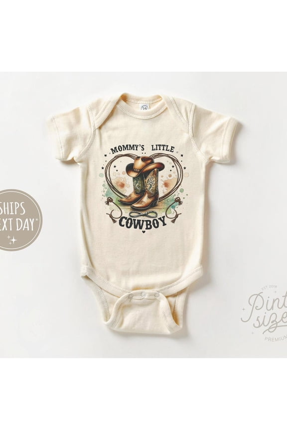 Baby Bodysuit BELLA CANVAS Mommy'S Little Cowboy Onesie - Country Boy Bodysuit - I Love Mommy Baby Onesie