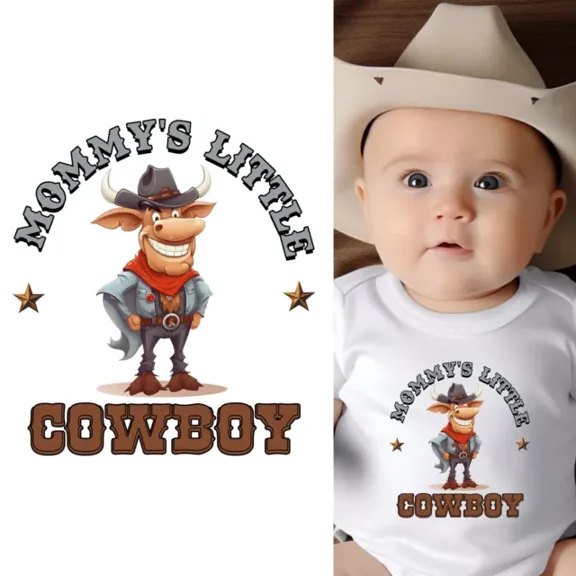 Baby Bodysuit BELLA CANVAS Mommy'S Little Cowboy Short Sleeve Baby Clothes Baby Bodysuit