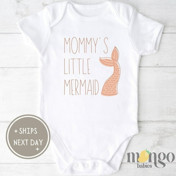 Baby Bodysuit BELLA CANVAS Mommy'S Little Mermaid Baby Onesies Mermaid Tee Mermaid Baby Clothes Ocean Themed For Girl Cute Mermaid Shirt Beach Baby