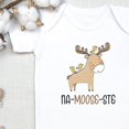 thumbnail image 1 of Baby Bodysuit BELLA CANVAS Moose Baby, Na-Moose-Ste Baby Bodysuit, Woodland, Forest Friends, Bird, Baby Girl Outfit, Baby Boy Outfit, Wild One, Onesie, 1 of 3