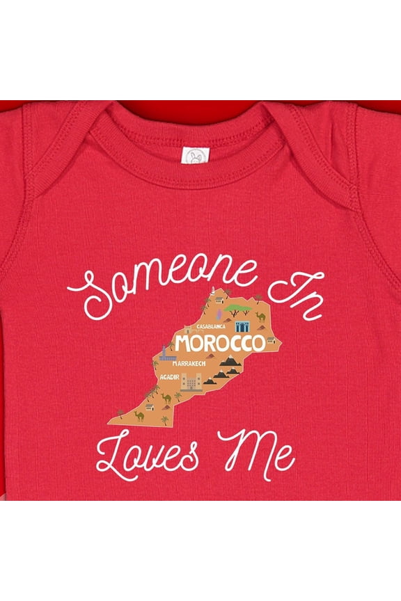 Baby Bodysuit BELLA CANVAS Morocco Baby Gift, Moroccan Baby Bodysuit, Someone In Morocco Loves Me, Baby Clothes, Clothing, Half Moroccan Present, Expat