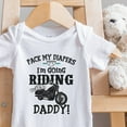 thumbnail image 1 of Baby Bodysuit BELLA CANVAS Motorcycle, Riding With Daddy, Grandpa, Future Rider, Funny, Pack My Diapers I'M Going Riding, 1 of 3