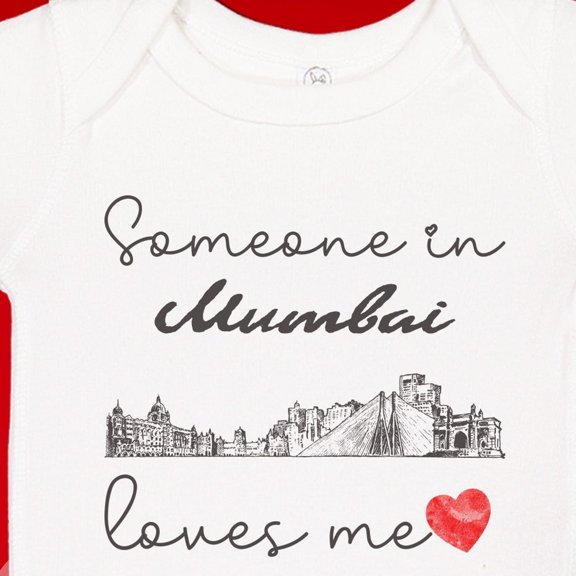 Baby Bodysuit BELLA CANVAS Mumbai India Baby Onesie, Someone Loves Me In Mumbai City Bodysuit, Somebody Loves Me, Expat Pregnancy Reveal, Cute Family Baby Gift