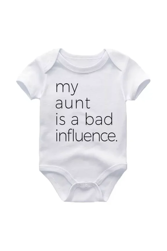 Baby Bodysuit BELLA CANVAS My Aunt Is A Bad Influence Funny Baby Newborn Outfit Sister Gift Baby Shower Top