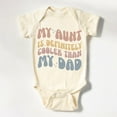 thumbnail image 1 of Baby Bodysuit BELLA CANVAS My Aunt Is Definitely Cooler Than My Dad Onesie, Funny Aunt Gift Baby Bodysuit, Retro Gift From Aunt Natural Baby Onesie, 1 of 3